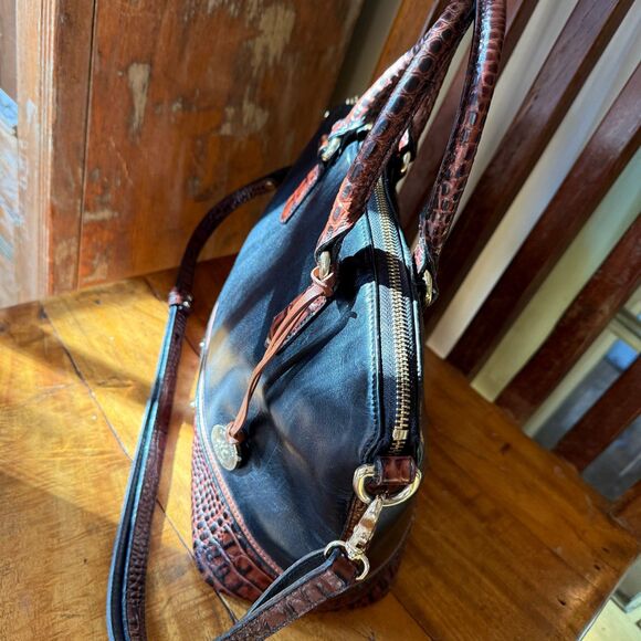 VINTAGE | Brahmin Tuscan Tri-Texture Satchel Crossbody Includes Original Dustbag - Picture 8 of 11